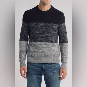NWT $109 BEN SHERMAN Sweater Mens L Space Dye Crew Neck Ribbed Trim Colorblock